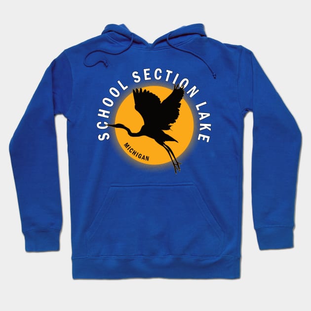 School Section Lake in Michigan Heron Sunrise Hoodie by BirdsEyeWorks